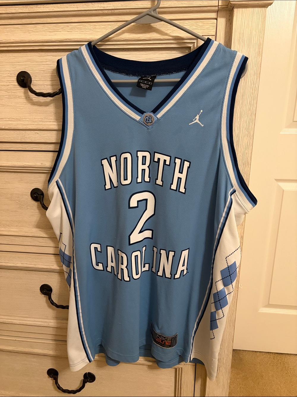 Nike North Carolina Light Blue White #2 Basketball Jersey